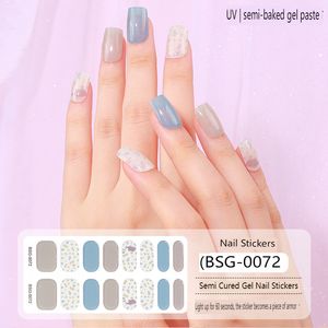 Semi-Customized Gel Nail Patches eller Nail Stickers Fashion Nail Polish Self Lime Manicure Decoration Nail Strips Nail Sticker Set Nail Accesoires