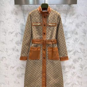 womens trench coats designer luxury Windbreaker body print letters jacket Loose Belt Coat Female Casual Long Trench Coats