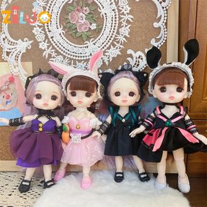 Dolls 18 Bjd Doll Toys 16cm for Girls Cute Multijoint With Clothes Dress Up Fashion Kids Birthday Gift 231011