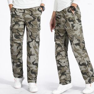 Calças masculinas L-5XL Estilo Militar Homens Camuflagem Longos Bolsos Múltiplos Homem Casual Calças de Algodão