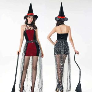 Vuxen sexig vampyr häxa kostym halloween scenprestanda cosplay fancy klänning för kvinnor