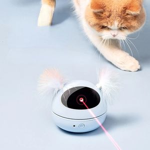 Cat Toys Electric Cat Toy Infrared Light Pen Teasing Cat Stick Feather Automatic Cat Toy Self-Hi Artifact Interactive Education 231011
