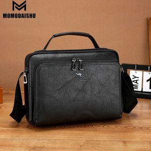 Waist Bags Men's Casual Messenger Bag Luxury Designer Handbag Leather Waterproof Men Handbags Large Capacity Male Shoulder Tablet PC bag 231010
