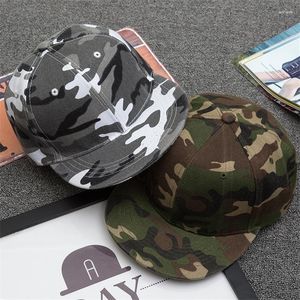 Ball Caps Unisex Hip Hop Flat Brim Blank Camouflage Snapback Hat Adjustable Grey Green Camo Army Baseball Cap Fashion Hats YG185