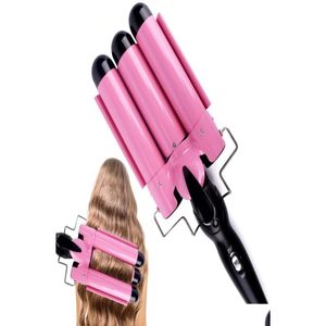 Curling Irons Professional Hair Curling Iron Ceramic Triple Barrel Curler Irons Wave Waver Styling Tools Styler Wand6586273 Hair Produ Dhwki