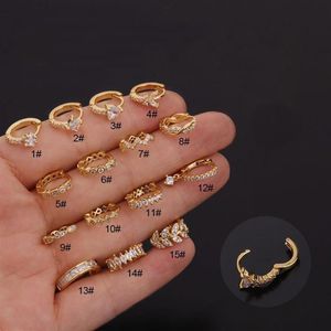 Hoop Huggie 1st CZ Brosket Earring Fashion Tragus Daith Conch Rook Snug Lobe Ear Piercing Smycken för Women247Q