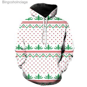 Felpe con cappuccio da donna Felpe con cappuccio Babbo Natale Albero di Natale Felpe con cappuccio da uomo Top unisex Oversize Casual Streetwear Pullover 3D stampato Manica lunga Moda TeensL231011