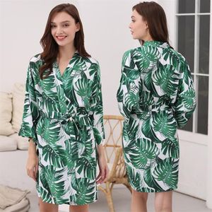 Indumenti da notte da donna Owiter 2022 Abito da donna in cotone floreale tropicale Abiti da damigella d'onore da sposa Sposa Kimono Spogliatoio per Wom203v