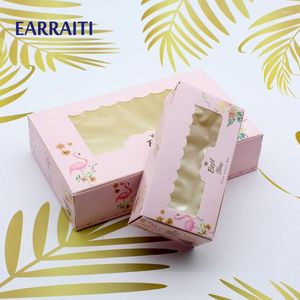 Geschenkpapier, 12 Stück, Papierbox, Geburtstagsfeier, Gastgeschenke, Hochzeit, für Süßigkeiten, Kekse, Schokolade, Lebensmittel, Kuchen, Verpackungsboxen, Fenster, Rosa