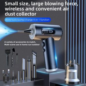 Annan hushållsorganisation 2 i 1 Air Duster Vaccum Cleaner 50000 RPM 3 Gear Strong Suge Suction Wireless Handhled Cordless for Car Home Computer 231011