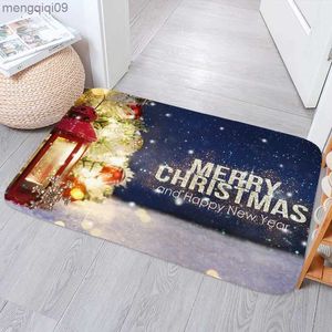 Decorações de natal natal ano novo tapetes entrada bem-vindo letras de natal impressão tapetes decorativos decoração para casa