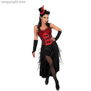 Thema Kostüm Schwarz Rot Burlesque Babe Tanz Showgirl Come Erwachsene Frau Kommt Sexy Halloween Kommt für Frauen Frau Cosplay T231011