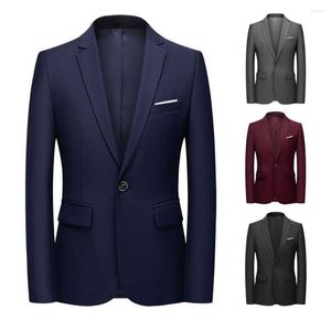 Ternos masculinos homens terno casaco estilo de negócios fino ajuste único botões jaqueta casual casamento noivo blazer casacos tamanho asiático