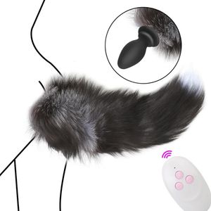 Anal Toys Sexy Tail Fur Plug For Women Vibrators Cordless Butt Dilator Anus Expander Men Couple Flirt Tools Sex Adult Games 231010