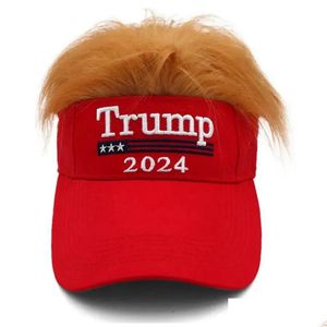 Kapelusze imprezowe Trump 2024 HATS z włosami baseballowe czapki zwolennik zwolennik parady bawełna C92 Home Garden Extive Party Materpies Dh6fm