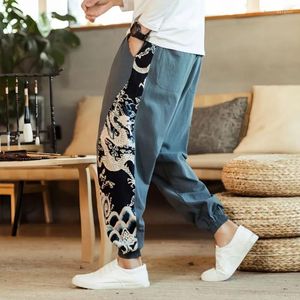 Men's Pants 2023 Summer Casual Retro For Men Clothing Pure Linen Breathable Loose Streetwear Pantalon Y2k Homme