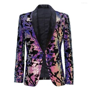 Herrenanzüge Herren Glänzende Pailletten Blazer Samt Anzug Jacke Stilvolle Smoking Blazer Männer Party Hochzeit Bankett Prom Kostüm Homme Terno Masculino