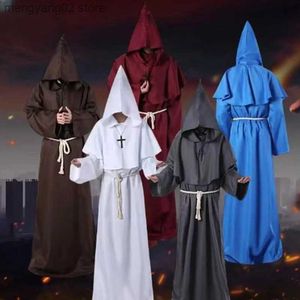 Tematdräkt Ancient Come Medieval Monk Clothing Monk Robe Wizard Clothing Priest Clothing Halloween COM COME T231011