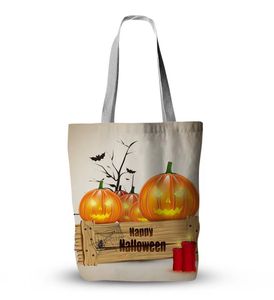 Nova bolsa de lona para halloween, bolsa grande para presente, cabeça de abóbora, bolsa de ombro para doces, atacado