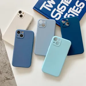 Ny fyrkantig silikon TPU -telefonfodral för iPhone 11 12 13 14 15 Pro Max Mini X Xs Max XR 7 8 Plus Full Protection Cover