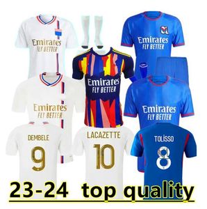 2023 24 Maillot Lyon Fußballtrikots Olympique Lyonnais OL Digital Vierte Hemden TRAORE MEMPHIS Männer Fußballtrikot Kinder Kits Ausrüstung BRUNO G66666