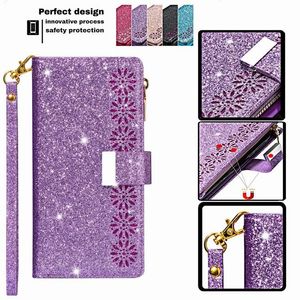 Fashion Pu Leather Phone Factions for iPhone 15 Luxury Laser Laser Multi-Card Chain Apple 14 13 12 9 Cards Holder Wallet Pocket Pocket Phone Plan