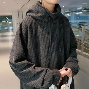 남자의 스웨터 한국 패션 스웨터 남자 가을 후드 캐주얼 풀오버 따뜻한 니트 스웨터 코트 풀 homme 대형 스트리트웨어