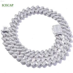 Hip Hop Jewelry 10mm 2 Row Vvs Moissanite Miami Cuban Link Chain 925 Sterling Silver Iced Out Moissanite Cuban Chain Necklace