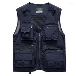 Mäns västar män som lossar taktisk västrock avslappnad pograf waistcoat mesh arbete ärmlösa jackor verktyg ficka 5xl