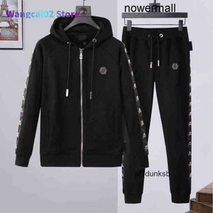 Rhinestone Plein Zipper Philipps PP PP Hot Hooded Tide Men's Casual Tracksuits Suit Top Men's Skeleton Brand Brand Autumn Sports and Winter Suit 020423H YN7Y