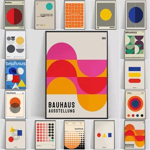 Gemälde, abstrakte Bauhaus-Ausstellung, geometrische Poster und Drucke, minimalistische Kunst, Leinwandgemälde, Bild für Wohnzimmer, Wandgemälde, Heimdekoration, 231011