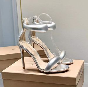 Gianvito rossi sandaletler ince yüksek topuk sandalları kadın elbise ayakkabıları lüks tasarımcı ayakkabıları bağlayan yüksek topuk arka fermuarlı ayakkabılar üst fabrika ayakkabıları