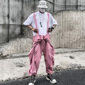 Männer Hosen Mode Rosa Hip Hop Arbeitskleidung Overall Männer Abnehmbare Overalls Retro Kausalen Lose High Street Overalls Männliche Kleidung