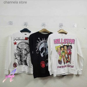 Men's Hoodies Sweatshirts 2023 3XL Hellstar Pullovers High Street Fashion American Cartoon Vintage Hip Hop Women Men Sweatshirts T231011