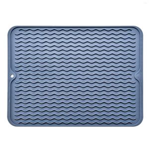 Bord mattor gummi Multi Purpose Hollow Drain Mat matklass Kitchen diskbänk mot skräpfilter som inte slipar mat för 4 små utrymmen