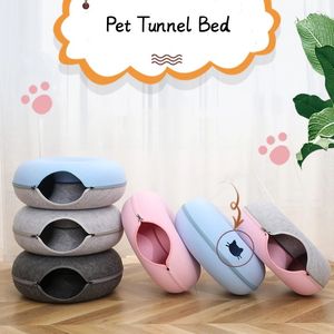 Kedi Yatak Mobilya Donut Pet Kedi Tünel Yatağı Etkileşimli Oyun Oyuncak Kedi Yatak Çift Kullanım Tavşan Yatak Tünelleri Kapalı Oyuncaklar Ev Yavru Kedi Eğitim Oyuncak 231011