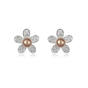 Brincos Swarovski Designer Luxo Moda Feminina Elementos Brincos de Pérola Austríaca - Fogos de Artifício Brincos Românticos Edição Coreana Para Brincos Femininos