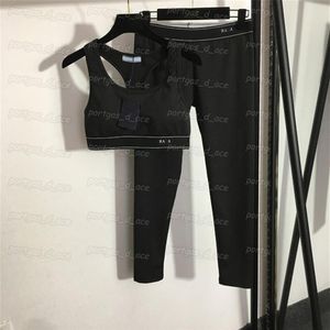 Tuta da donna nera Moda senza maniche Set da yoga Sport estivo Palestra Abbigliamento sportivo271n