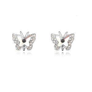 Kolczyki Swarovski Designer Luksusowa moda Elementy Austriacka Crystal Butterfly Girl Simple Diamond Diamond