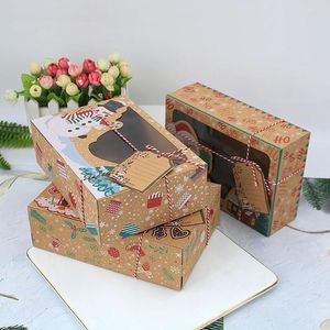 Decorazioni natalizie Bomboniera e regalo in carta kraft da 12 pezzi con confezione di biscotti a nastro Decorazione per feste di buon anno