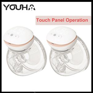 Breastpumps 2PCS YOUHA Wearable Hands Free Electric s Milk ctor BPA-free Babies Accessories born 231010