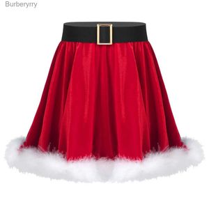 Tema kostym barn flickor jul kommer barn jultomten tutu kjolar hög midja sammet fast färg veckad prinsessan kjol för nyåret partyl231010