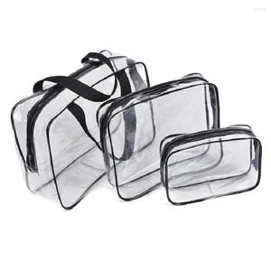 Storage Bags Portable Transparent PVC Travel Bag Small Handbag Waterproof Cosmetic Cases Toiletry Organizer Pouch