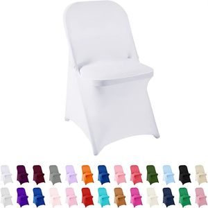 Housse de chaise en spandex blanc Housse de chaise noire pour chaise pliante