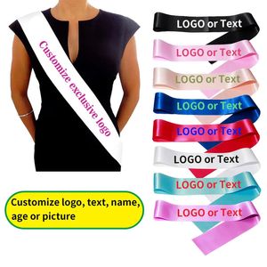 Julekorationer Diy Custom Personality Satin Sash Writen As You Want Wedding Bridal Shower Team Bride Tribe Bachelorette Party Decor 231010