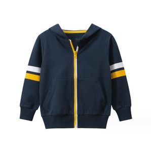 Bahar Sonbahar Çocuklar Sıradan Paltolar Çocuklar Uzun Kollu Ceketler Erkek Fermuarı Hoodies Çocuk Kapüşonlu Erkek Out Giyim