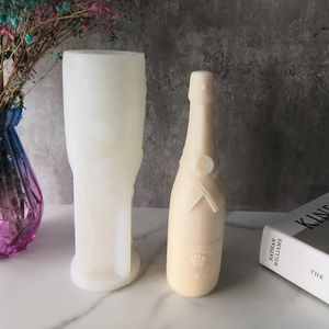 Velas diy garrafa de champanhe resina artesanato artesanal decoração de casa molde de gesso vela molde de silicone 231010