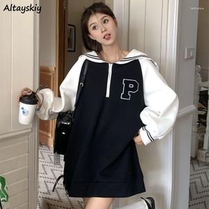 Casual Dresses Sailor Collar Mini For Women Causal Long Sleeve Preppy Korean Style College Autumn Clothing Youth Stylish Vestidos