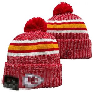 Шапки Канзас-Сити KC Bobble Hats Бейсбольные кепки 2023-24 Модельер-ведро Шапка массивной вязки Шапка-бини с искусственным помпоном Рождественская спортивная вязаная шапка A1