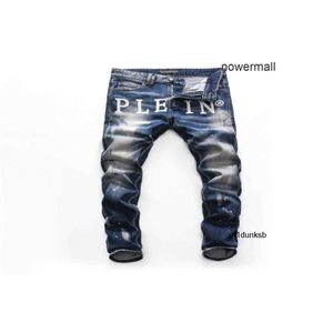 Rock Denim Man Plein Mens 1574891516815 Philipps Classic Fashion Distessed PP Jeans Ripped Biker Moto Skinny Jeans Casual Design Eans Pink Paradise Xwkh